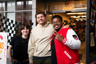 Students at IU Indianapolis participating in Start Your Engines event
